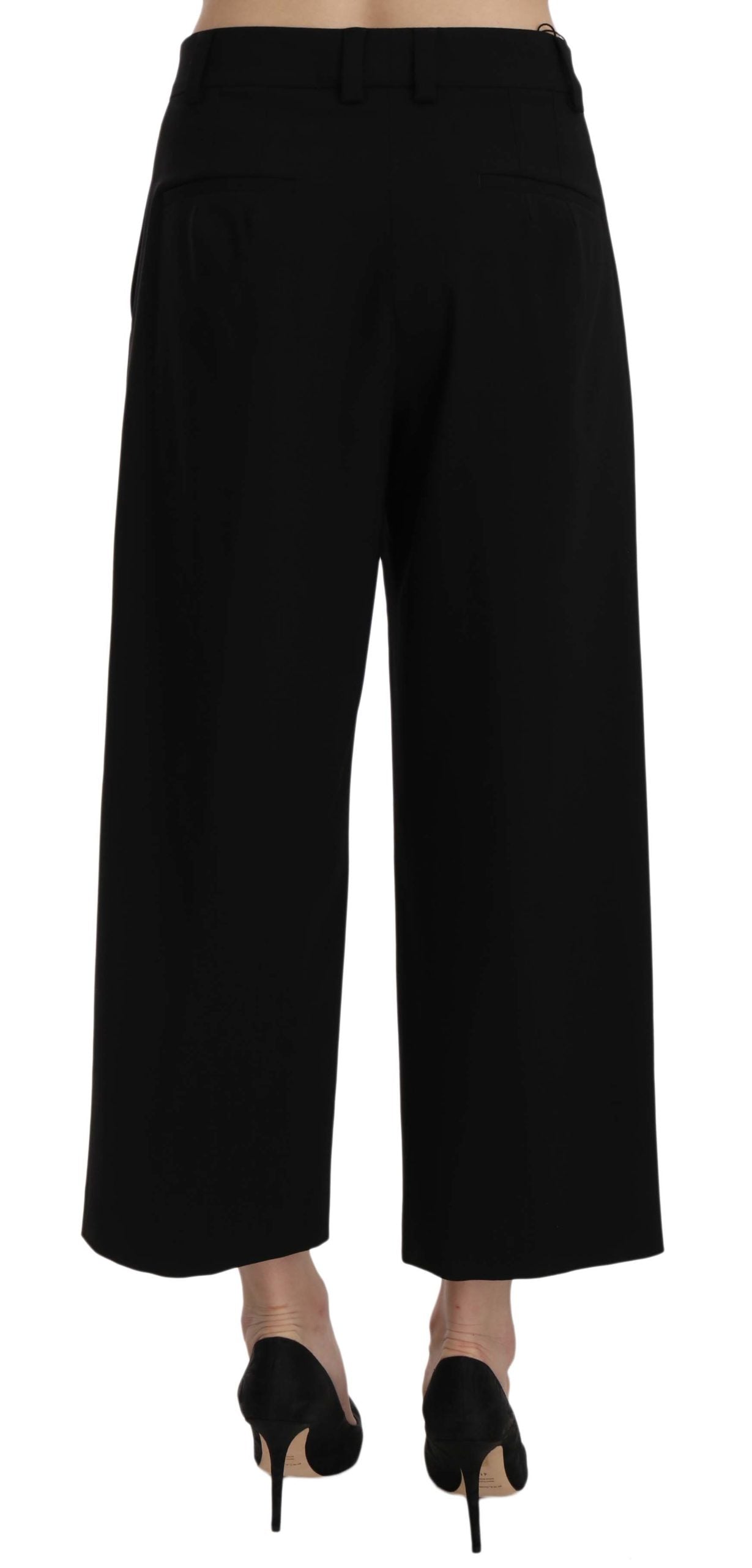 Pantalones elegantes de algodón negro