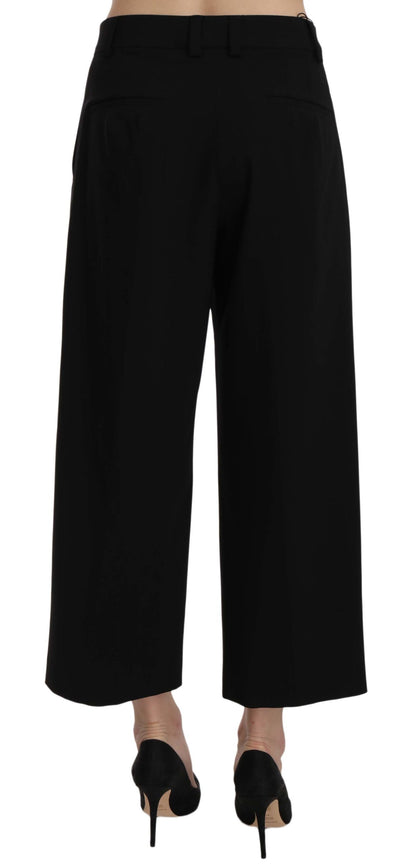Pantalones elegantes de algodón negro