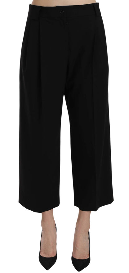 Pantalones elegantes de algodón negro