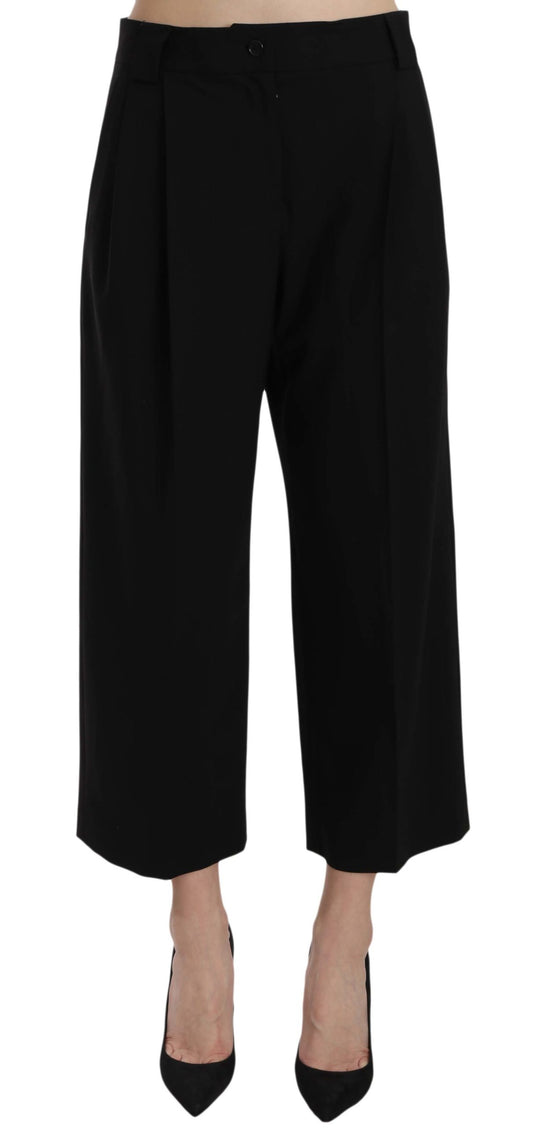 Pantalones elegantes de algodón negro