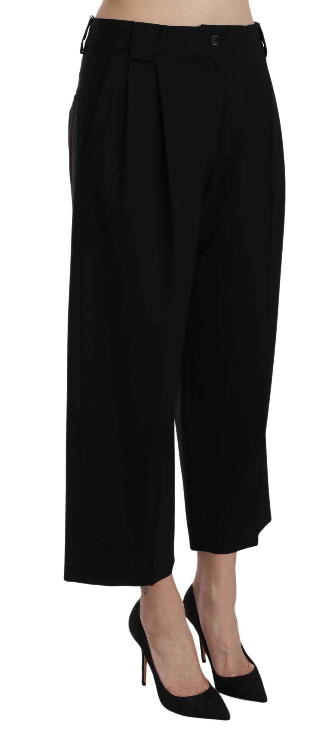 Pantalones elegantes de algodón negro