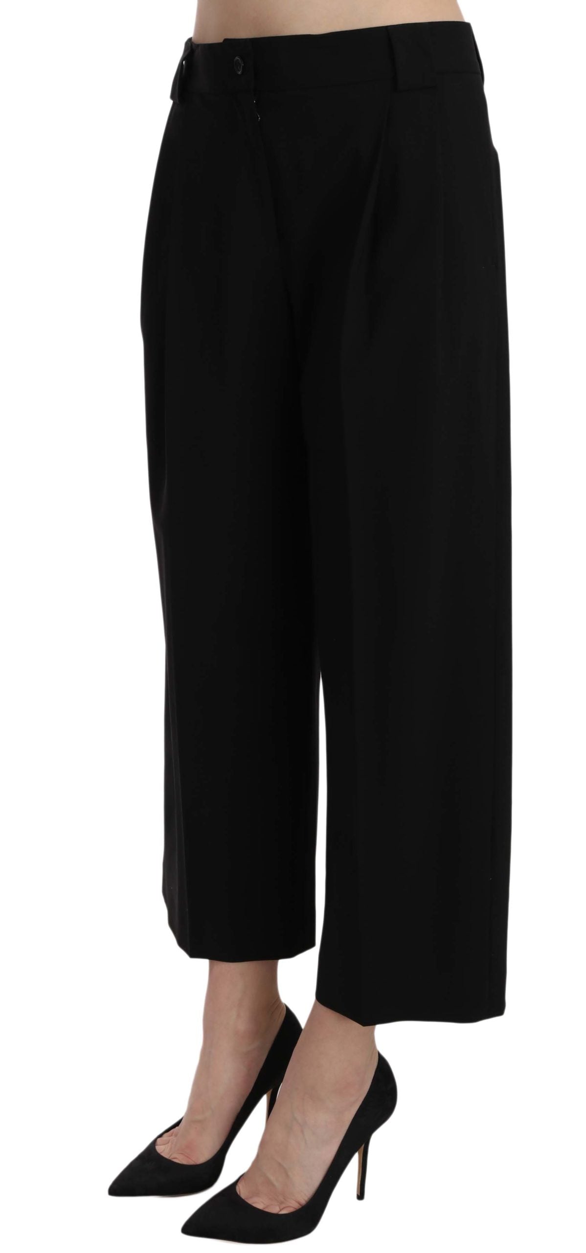 Pantalones elegantes de algodón negro