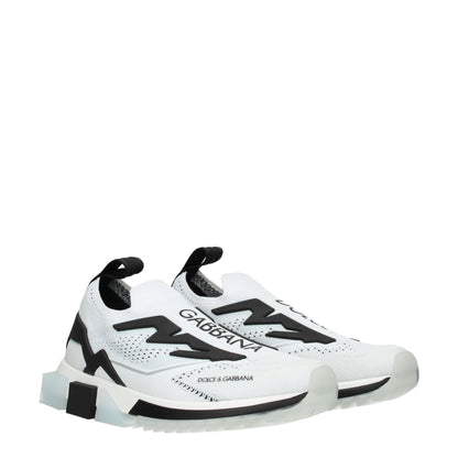 White Fabric Athletic Sneakers