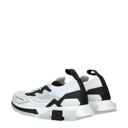 White Fabric Athletic Sneakers
