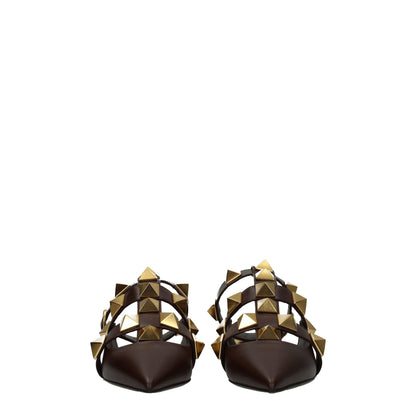 Brown Leather Flat Sandals