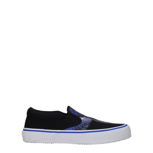Black Fabric Slip-On Loafers