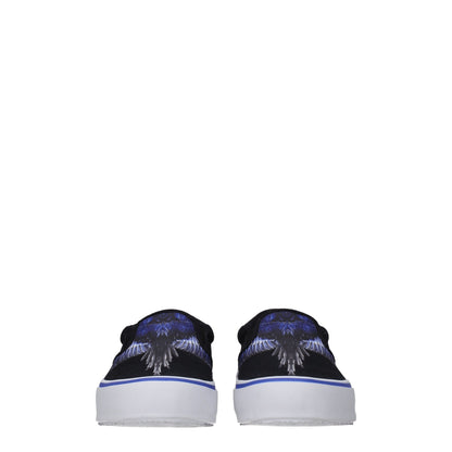 Black Fabric Slip-On Loafers