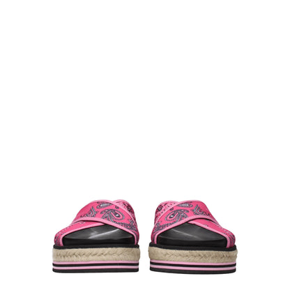 Pink Fabric Slippers Sandals
