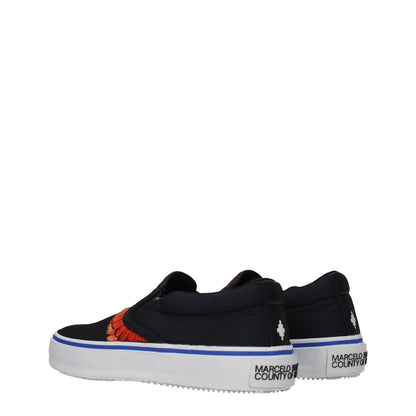 Black Fabric Slip-On Loafers
