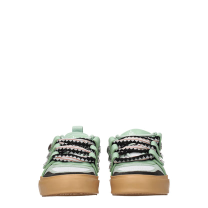 Green Leather Low Tops