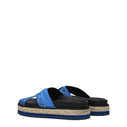 Blue Fabric Slippers Sandals