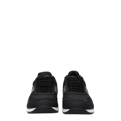 Black Leather Athletic Sneakers