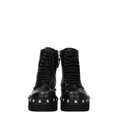 Black Leather Ankle Boots
