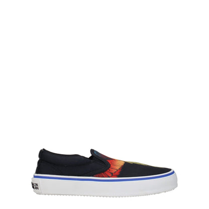Black Fabric Slip-On Loafers