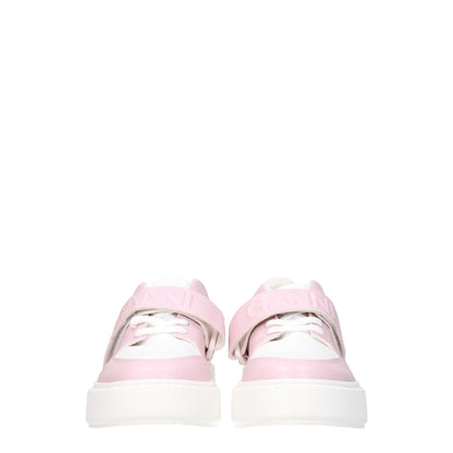 Pink Leather Low Tops
