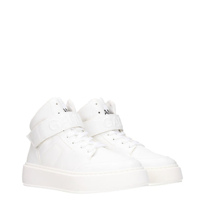 White Leather High Tops