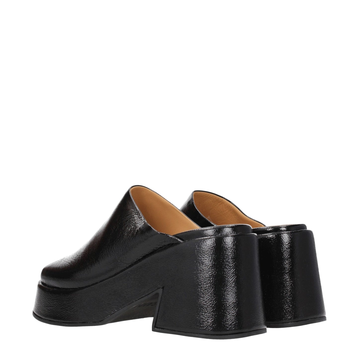 Black Leather Slippers Sandals