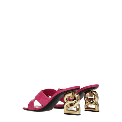 Pink Leather Platforms