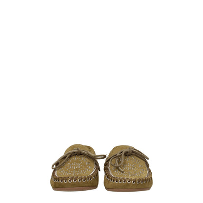 Green Leather Slip-On Loafers