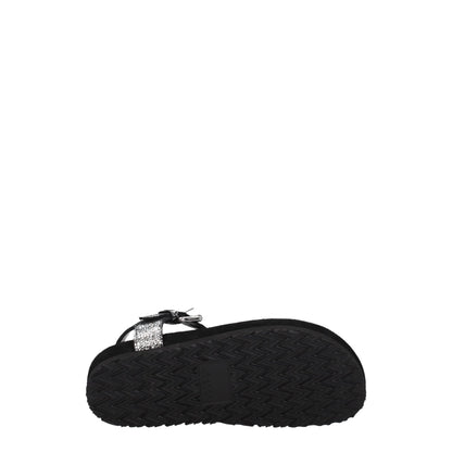 Black Leather Flip-Flop Sandals