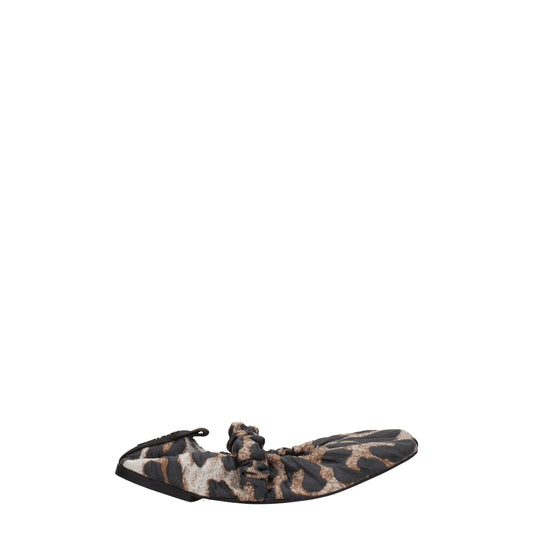 Beige Fabric Ballet Flats