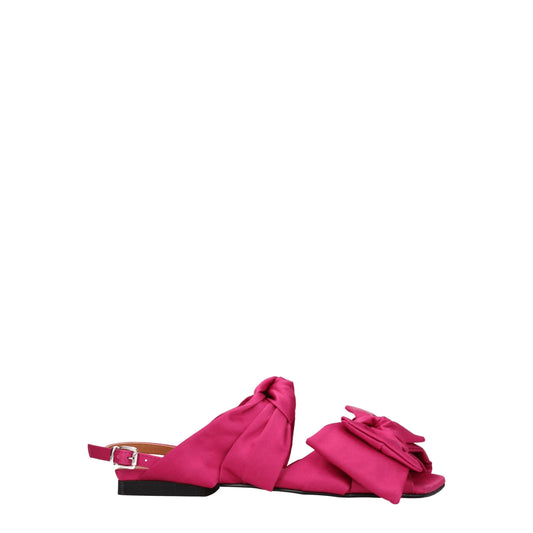 Pink Fabric Flat Sandals