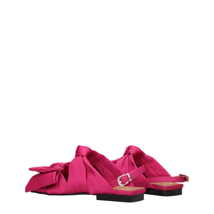 Pink Fabric Flat Sandals