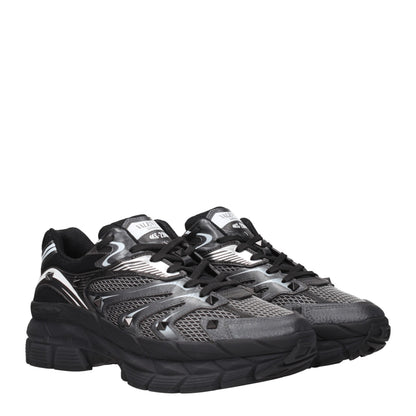Black Fabric Athletic Sneakers