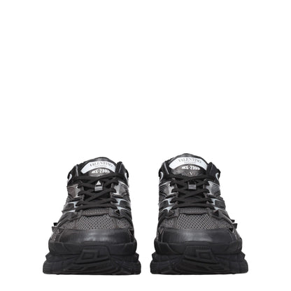 Black Fabric Athletic Sneakers