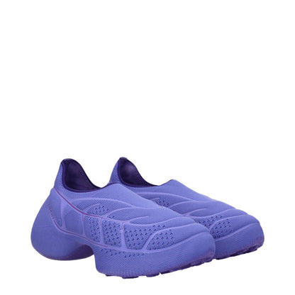 Purple Fabric Slip-On Loafers