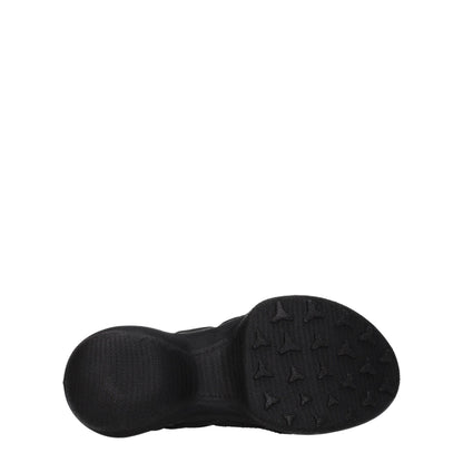 Black Fabric Slip-On Loafers
