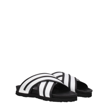White Leather Slippers Sandals