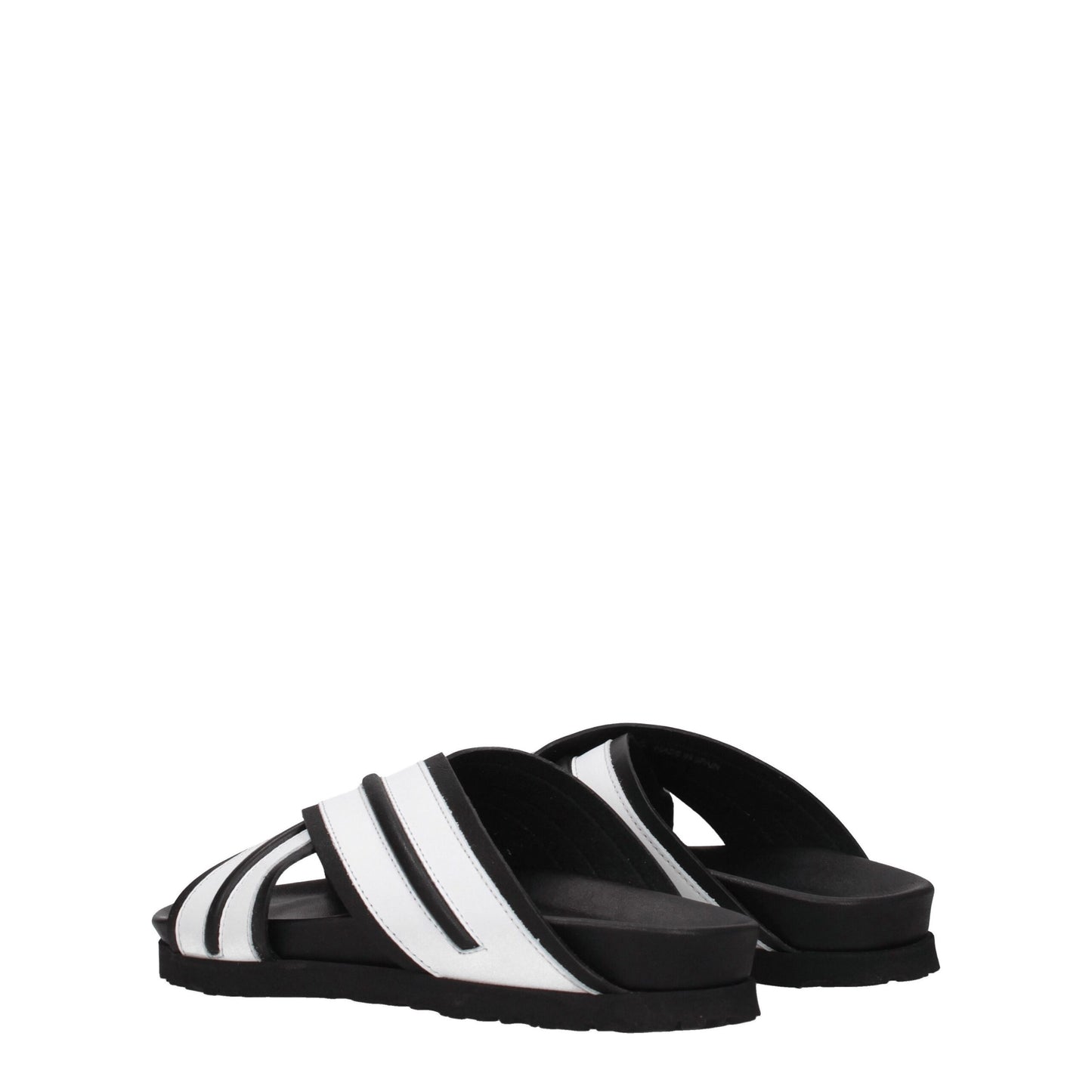 White Leather Slippers Sandals