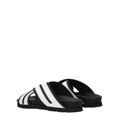 White Leather Slippers Sandals