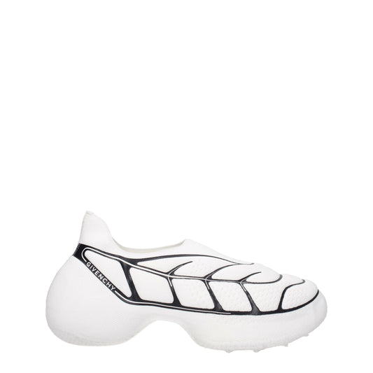 White Fabric Low Tops