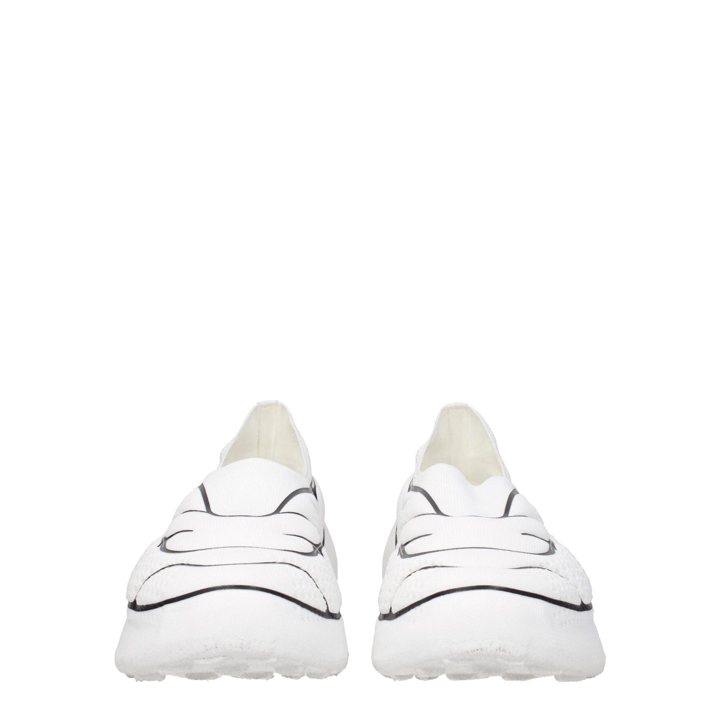 White Fabric Low Tops