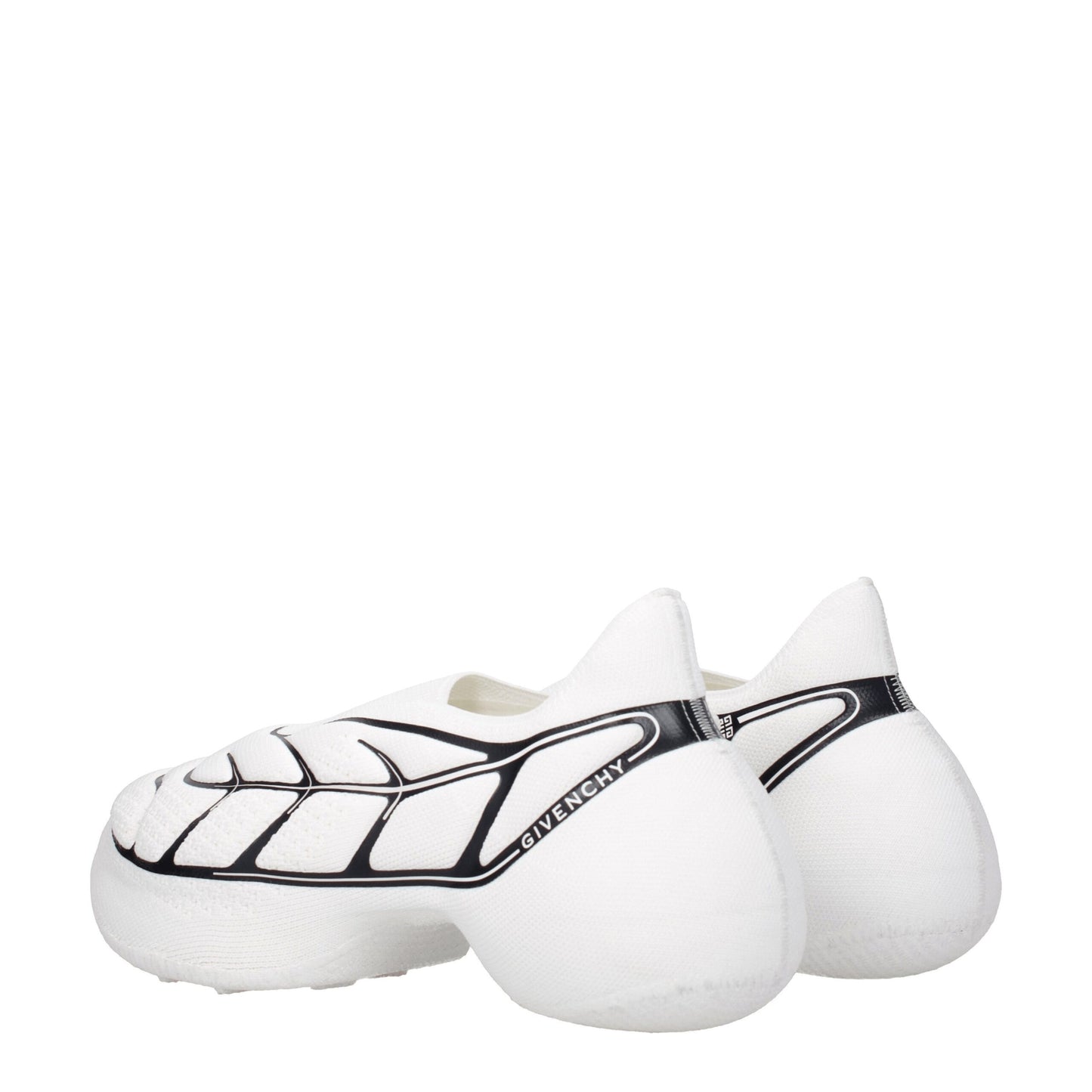 White Fabric Low Tops