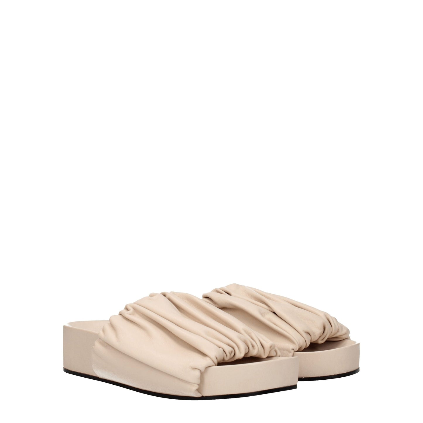Pink Leather Slippers Sandals