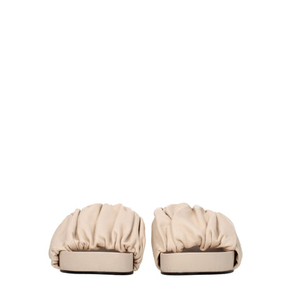 Pink Leather Slippers Sandals