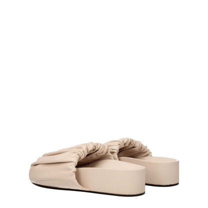 Pink Leather Slippers Sandals