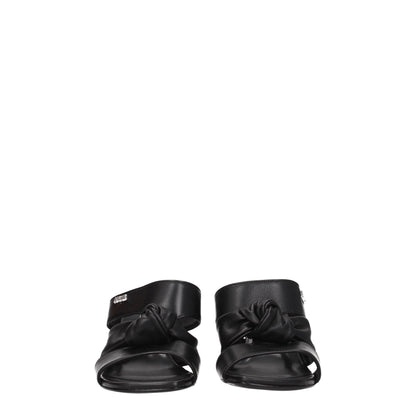 Black Leather Stiletto Heels Sandals