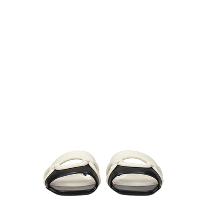 Black Leather Slippers Sandals