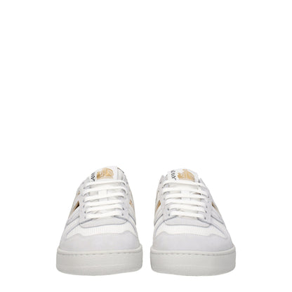 White Fabric Low Tops