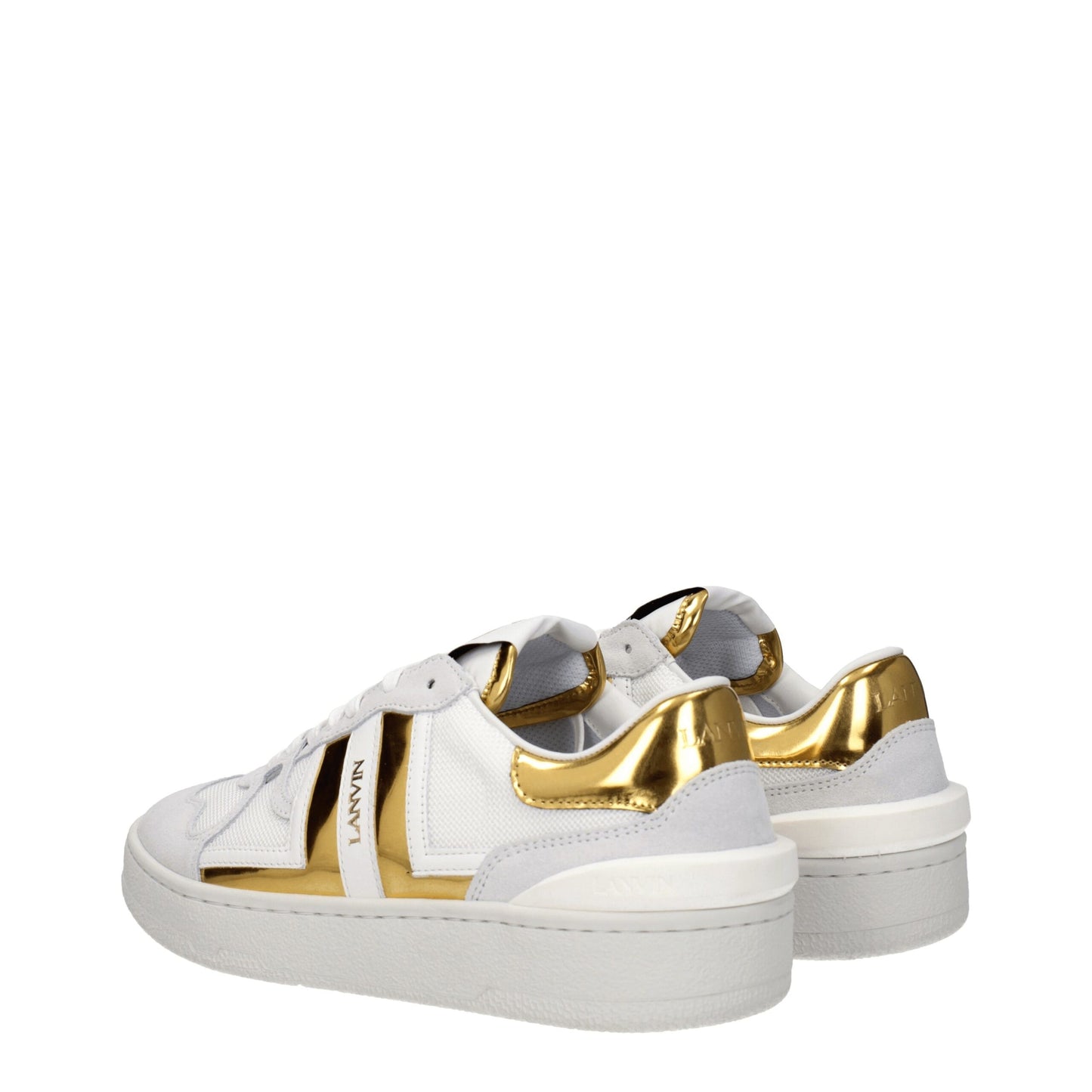 White Fabric Low Tops