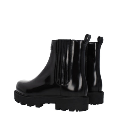 Black Leather Ankle Boots
