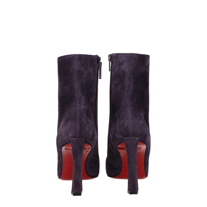 Purple Leather Ankle Boots