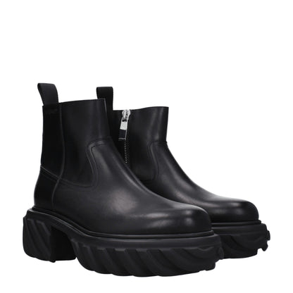 Black Leather Ankle Boots