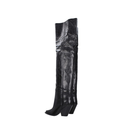 Black Leather Over The Knee