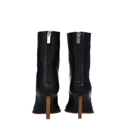 Black Leather Ankle Boots