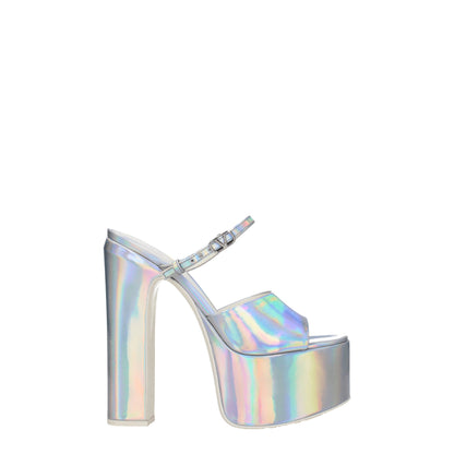 Gray Leather Platforms
